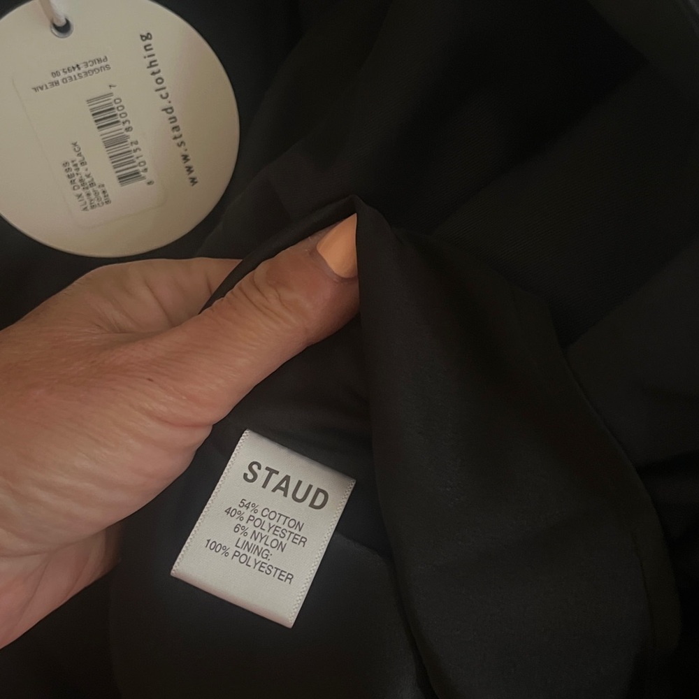 NWT $495 STAUD Alix Maxi Black Dress Puff Sleeves Size 2 Open Back - Picture 16 of 16